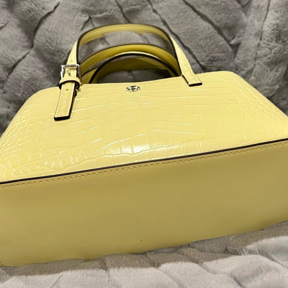 Tory Burch Croc-Embossed Satchel in Yellow - NWT - Picture 3 of 5